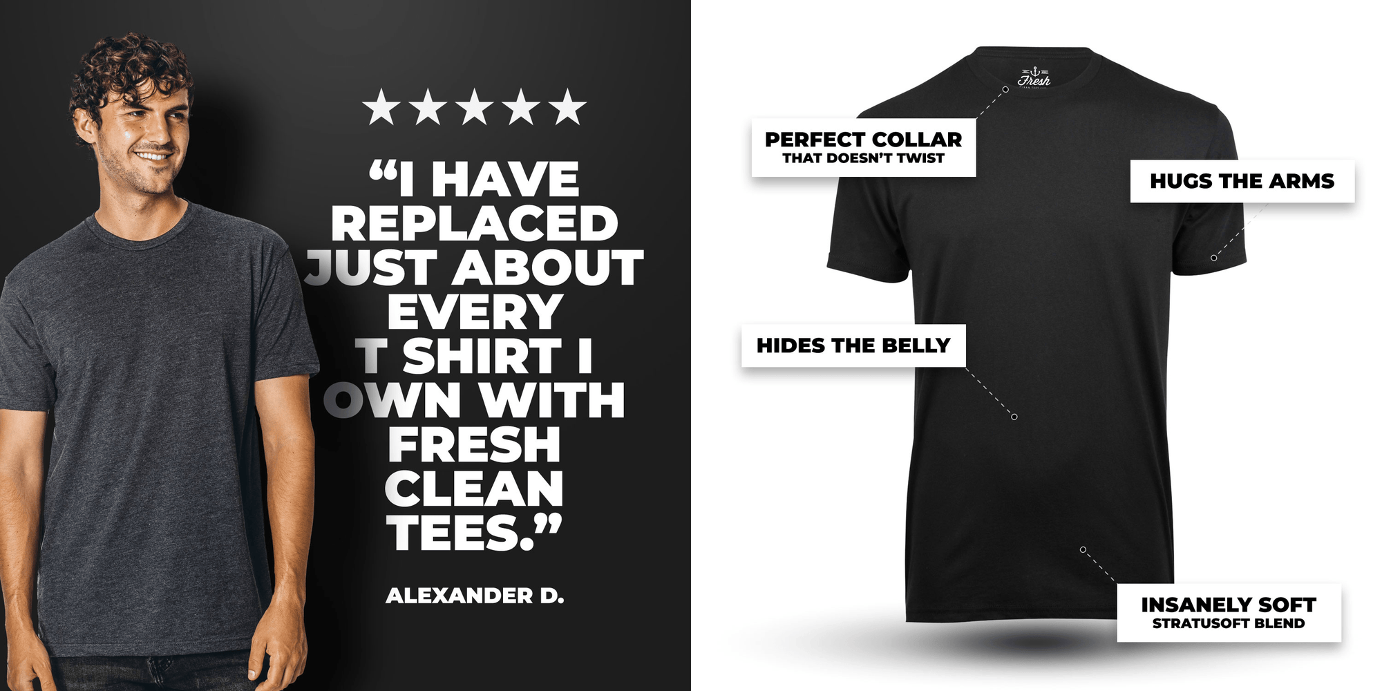 Crew Neck Tees | 5 Star Reviews at Fresh Clean Threads