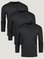 All Black Long Sleeve Henley 3 Pack | Fresh Clean Threads Canada