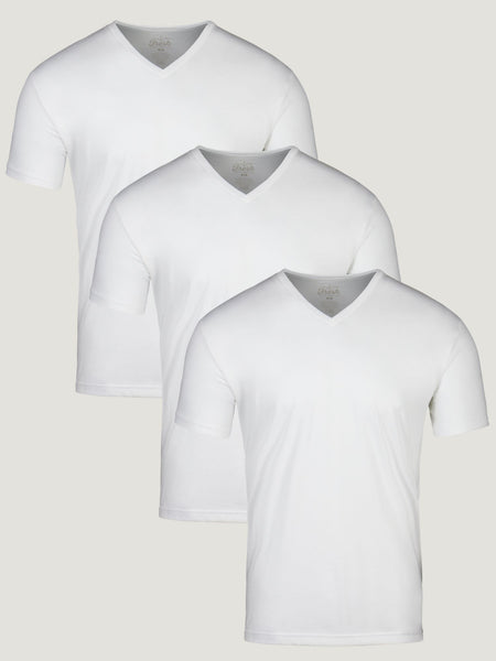 All White V Neck 3 Pack | Fresh Clean Threads Canada