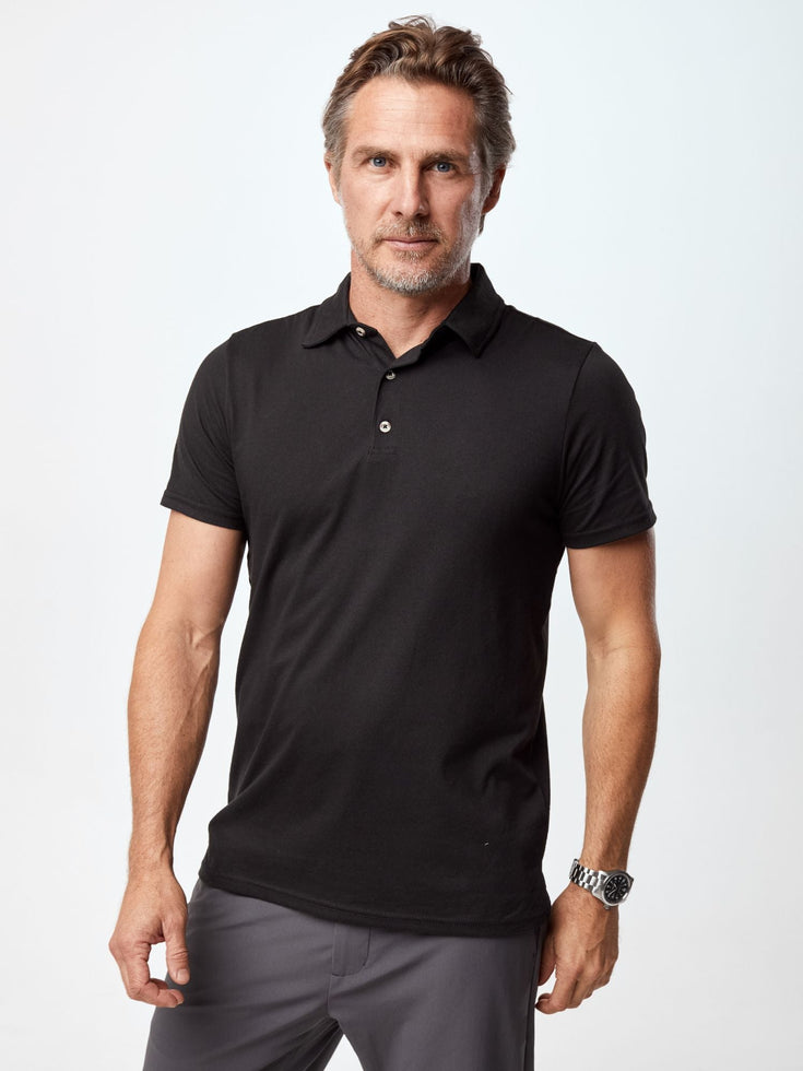 Black Polo Shirt for Men | 100-day satisfaction guarantee
