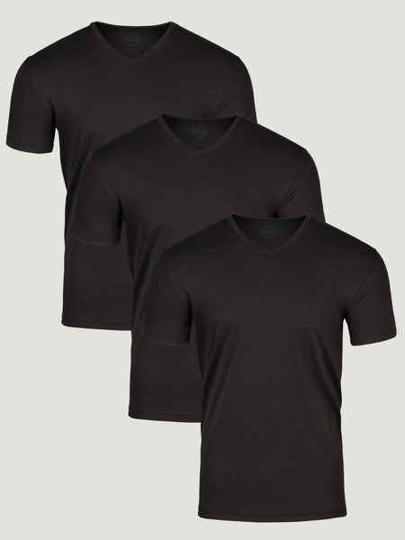 All Black V Neck 3 Pack | Fresh Clean Threads Canada