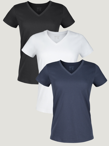 Women's Basic V Neck 3 Pack | Fresh Clean Threads Canada