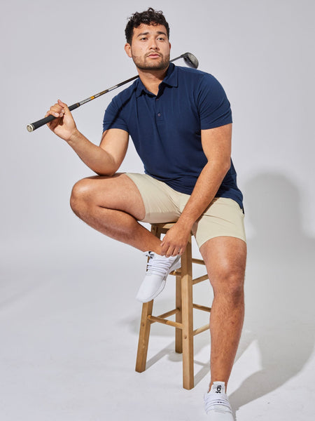 Experience unparalleled comfort + breathability # Performance Polo Pack | Motion 3-Pack with Navy | Fresh Clean Threads Canada