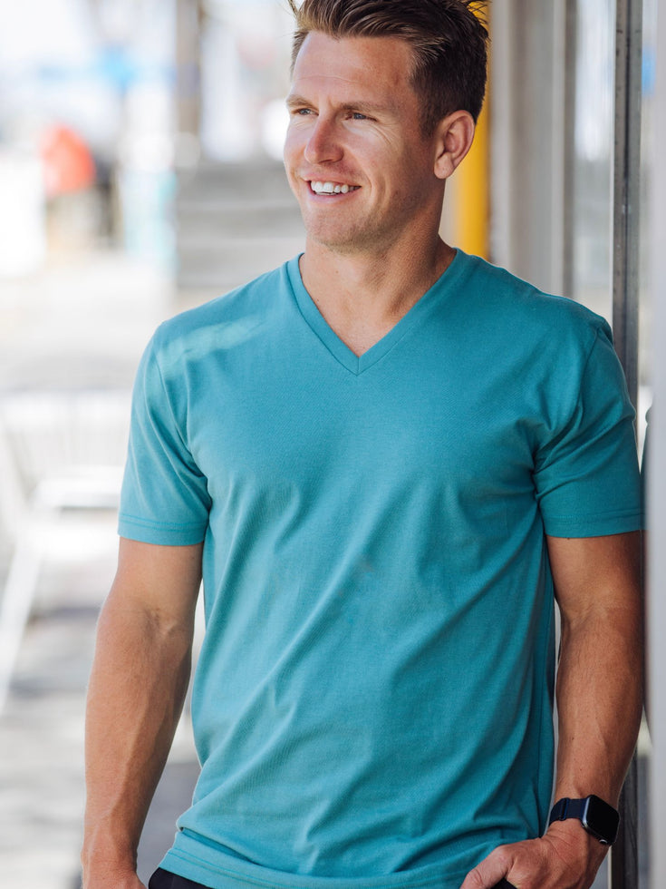 Vintage Blue V-Neck Tee | Vintage V-Neck 3-Pack | Fresh Clean Threads Canada