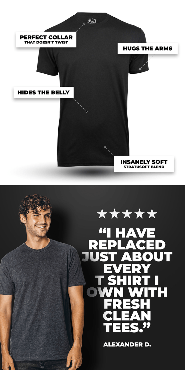 Crew Neck Tees | 5 Star Reviews at Fresh Clean Threads