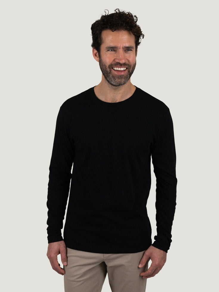 Black Long Sleeve crew Neck | Long Sleeve Basic 3-Pack