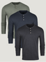 Foundation Long Sleeve Henley 3 Pack | Fresh Clean Threads Canada