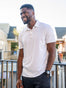 Foundation Polo 3-Pack Lifestyle Model Size L | Fresh Clean Threads