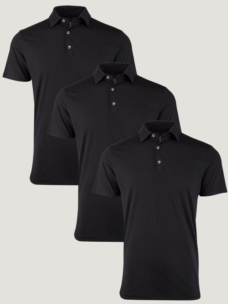 All Black Polo 3 Pack | Fresh Clean Threads Canada