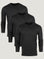 All Black Long Sleeve Crew 3 Pack | Fresh Clean Threads Canada