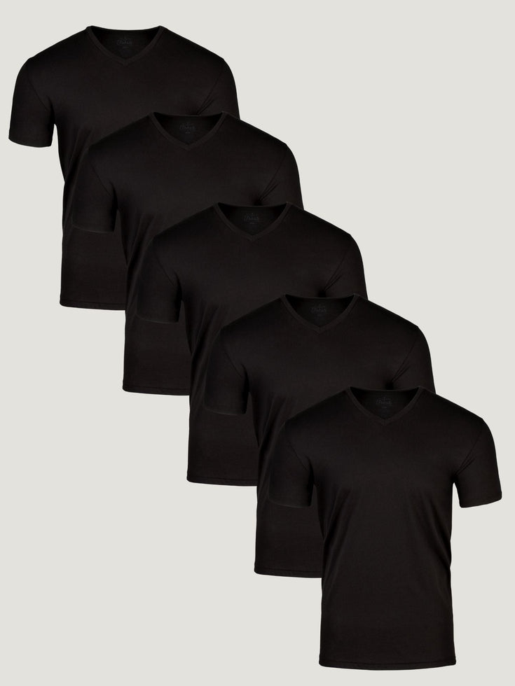 All Black V Neck 5 Pack | Fresh Clean Threads Canada