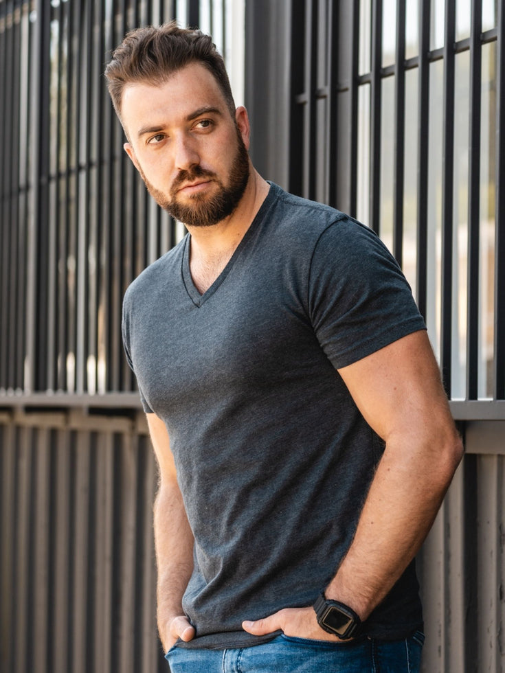 Charcoal V Neck | Fresh Clean Threads Canada