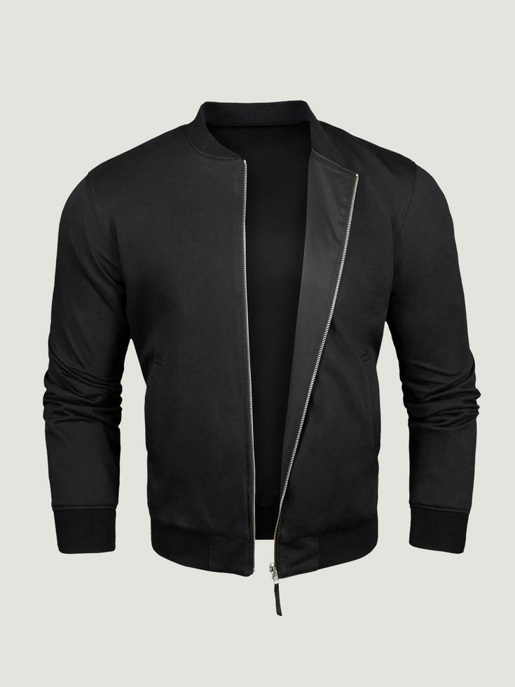 Black Bomber Jacket | Fresh Clean Threads Canada