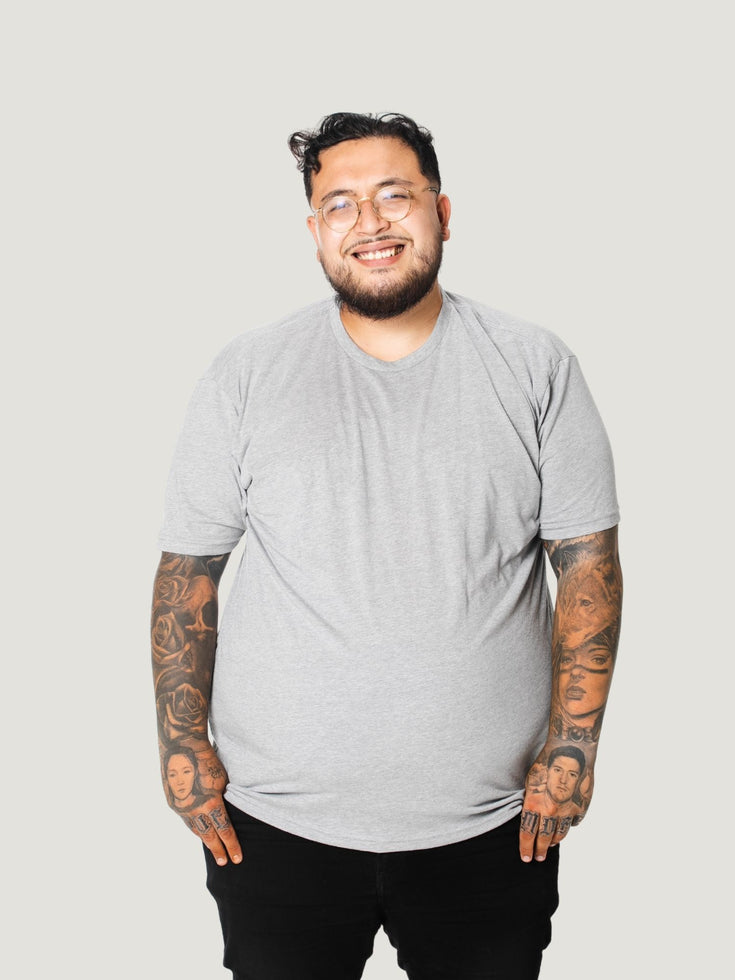 Heather Grey Crew Neck Tee Size 2XL | Fresh Clean Threads Canada
