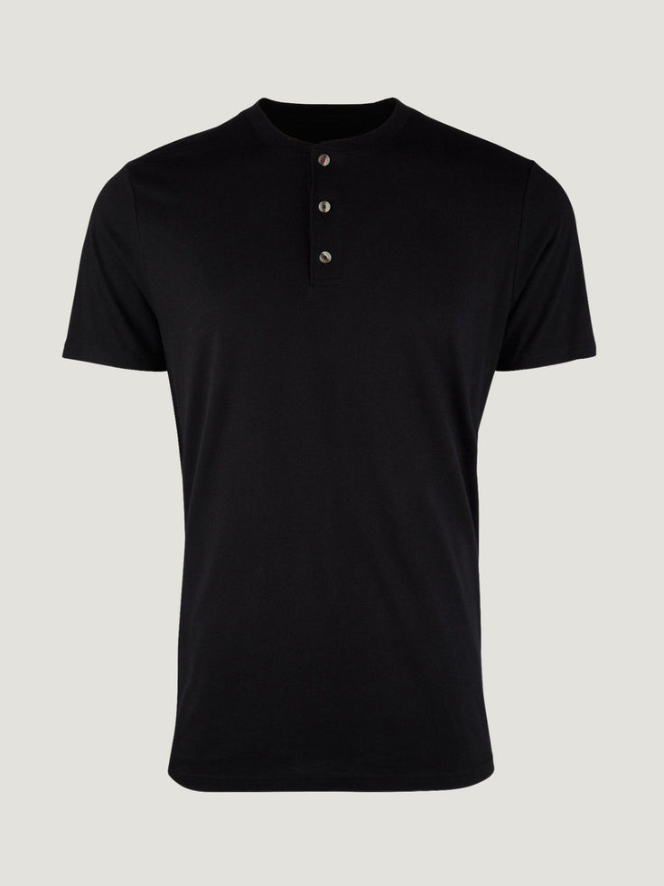 Black Short Sleeve Henley | Fresh Clean Threads Canada