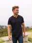 Black StratuSoft Short Sleeve Henley | Fresh Clean Threads Canada