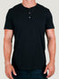 Black Short Sleeve 3 Button Henley | Fresh Clean Threads Canada