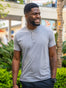 Heather Grey Short Sleeve Stratusoft Henley | Fresh Clean Threads Canada