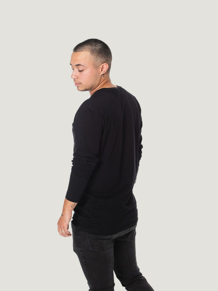 Black Men's Long Sleeve Tee| Made for Comfort & Durability