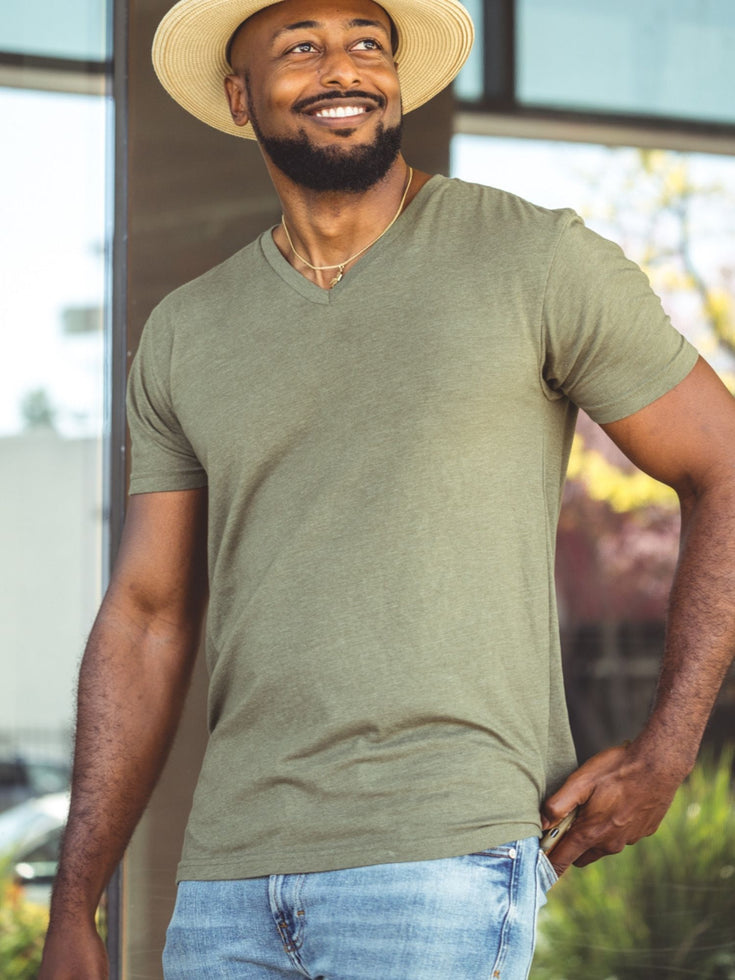 Military V Neck Stratusoft Tee | Fresh Clean Threads Canada