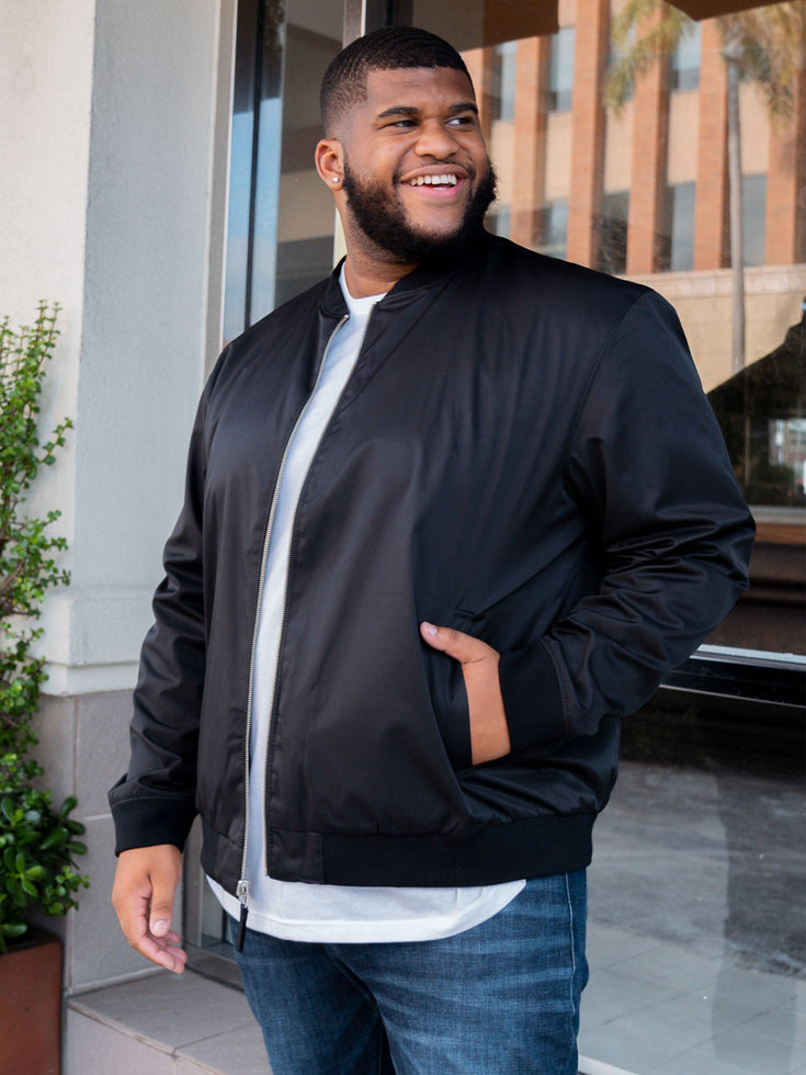 Reversible Black Bomber Jacket | Fresh Clean Threads Canada