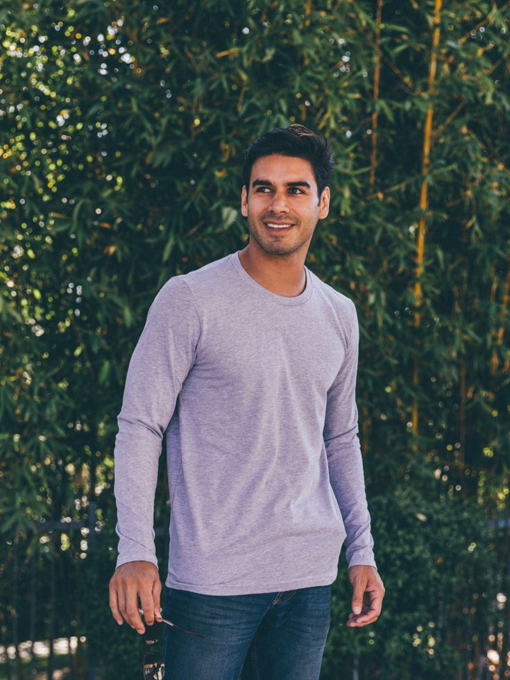 Heather Grey Long Sleeve Crew Neck