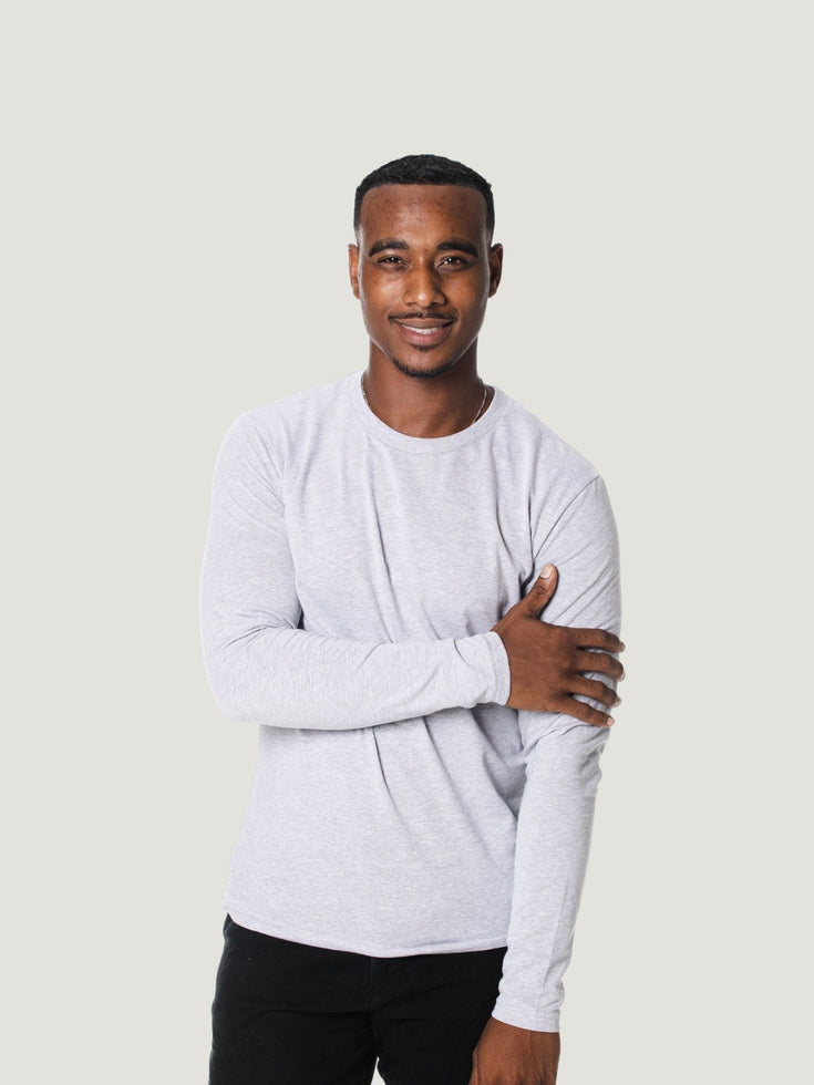 Heather Grey Long Sleeve Crew Neck