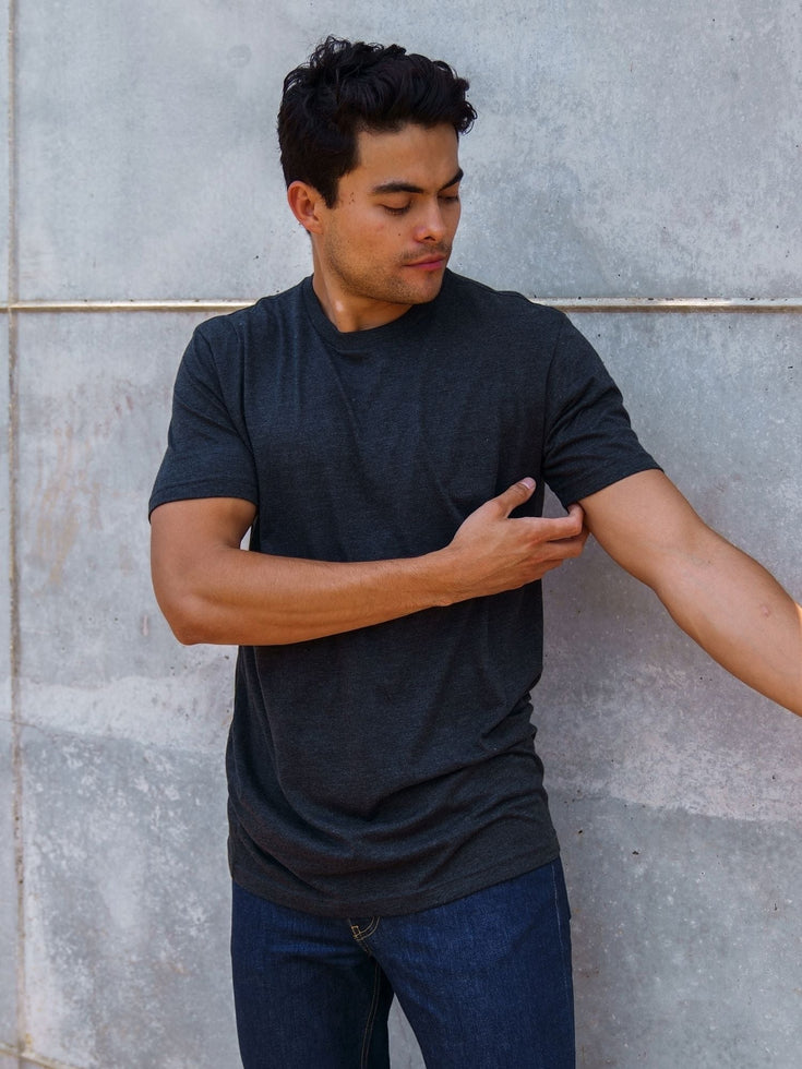 Tall Charcoal Crew Neck Tee | Fresh Clean Threads Canada