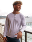 Vintage White Slim Fit Long Sleeve Henley