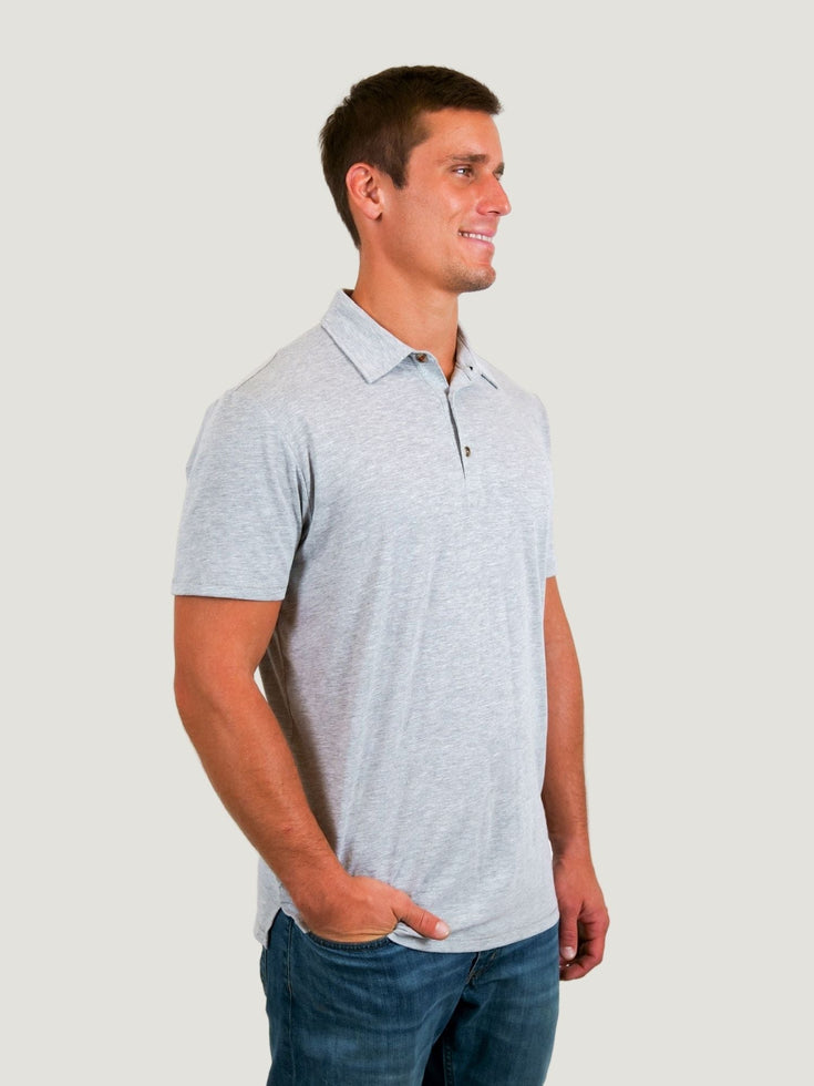 Super Soft Heather Grey Polo | Fresh Clean Threads Canada