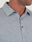 Never twist collar on our Heather Grey Torrey Polo | Fresh Clean Threads Canada