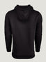 Black Pullover Hoodie with ribbed waist for ideal fit| View of back | Fresh Clean Threads Canada