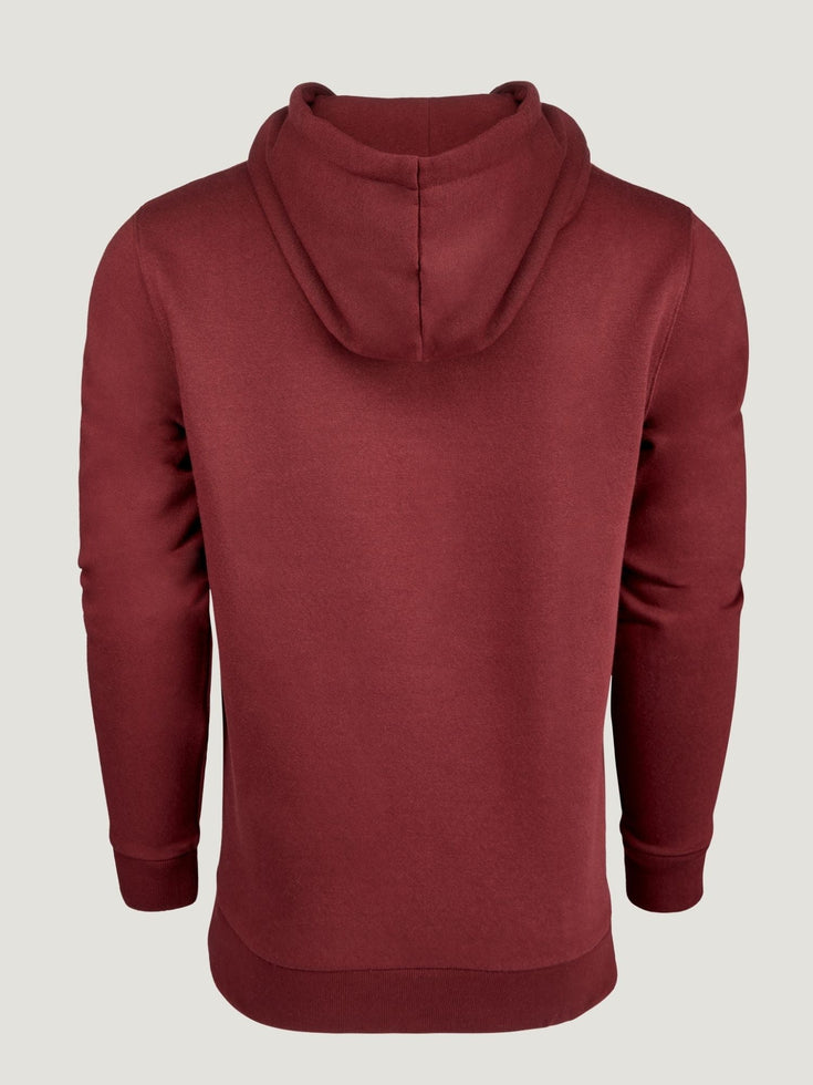 Garnet Hoodie with  hood lined with dyed-to-match jersey knit | Fresh Clean Threads Canada