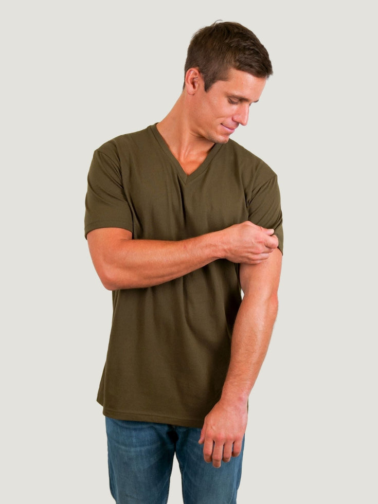Olive V-Neck | Fresh Clean Threads Canada 