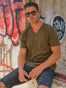 Olive V Neck Tee | Fresh Clean Threads Canada