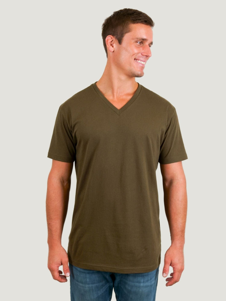 Olive Stratusoft V Neck | Fresh Clean Threads Canada
