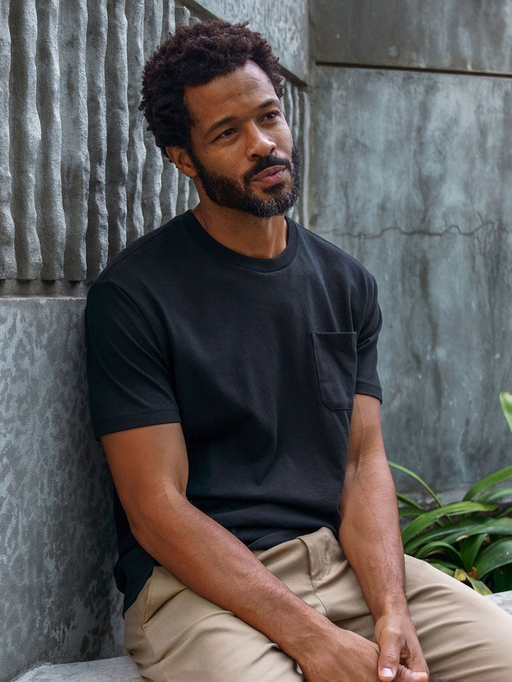 Black Pocket T-Shirt | Fresh Clean Threads Canada