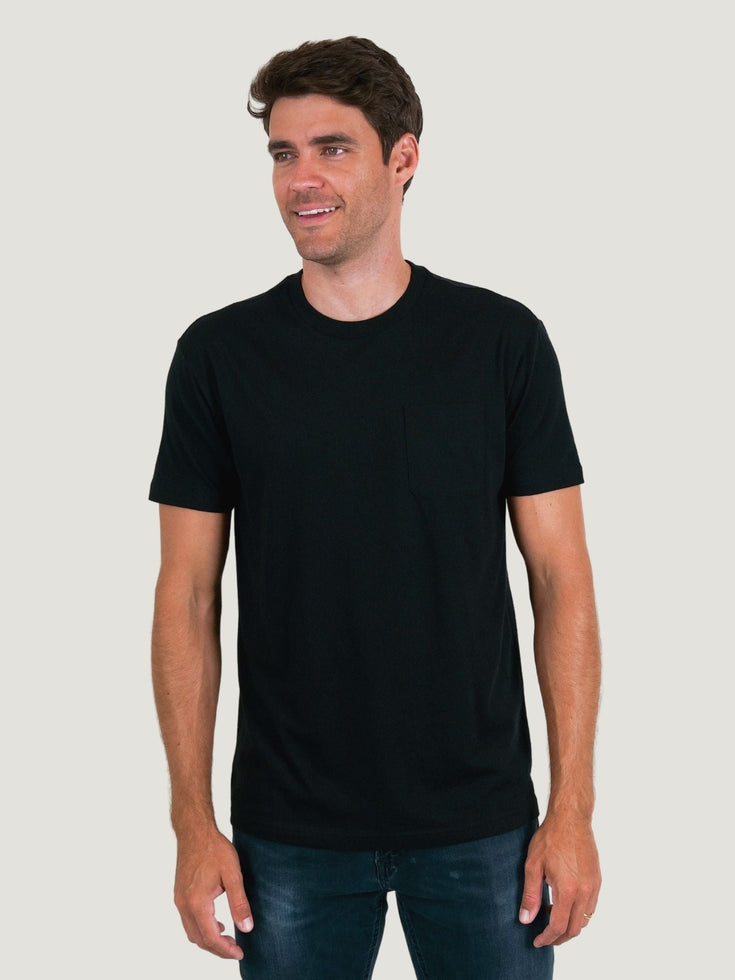 Super Soft Black Pocket Tee | Fresh Clean Threads Canada