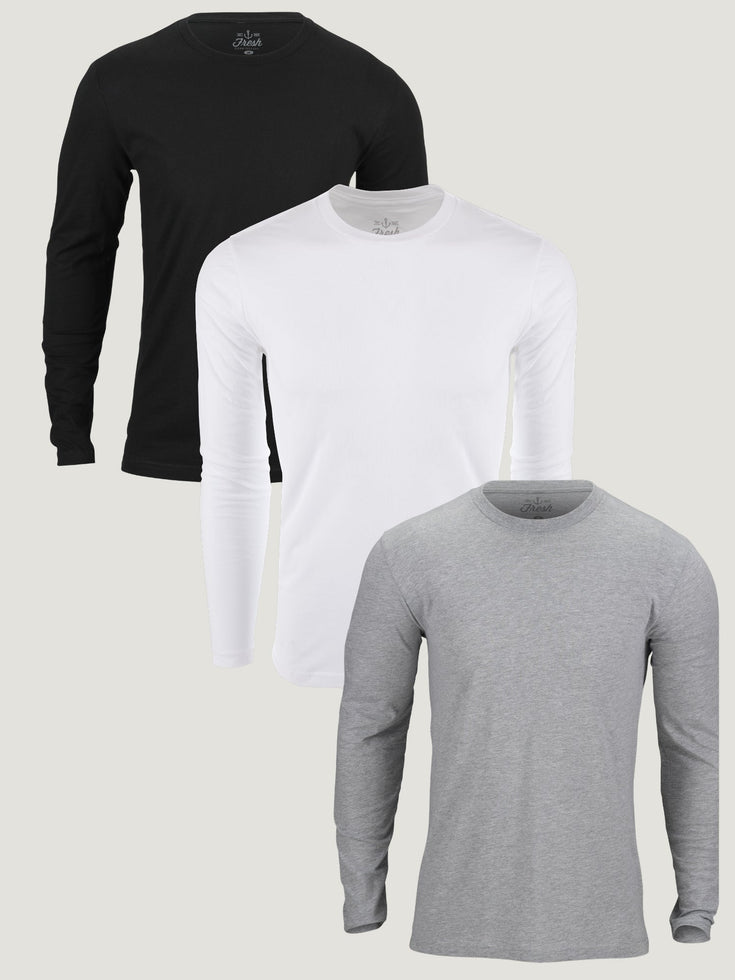 Long Sleeve Basic 3-Pack Tees | Fresh Clean Threads Canada