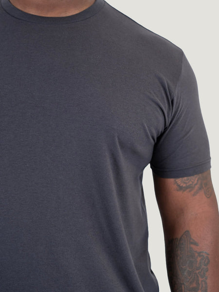 The ultimate in comfort and durability # Vintage Black Crew Neck Tee Fit | Fresh Clean Threads Canada