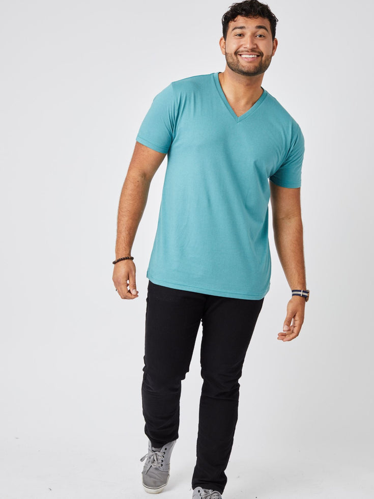 Vintage Blue V-Neck | Fresh Clean Threads