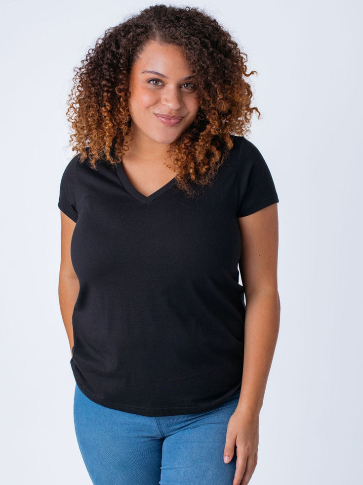 Women's Black Crew Neck Tee Shirt | Women's Basic 3-Pack