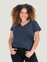 Women's Blue V-Neck Tee Shirt | Women's Basic 3-Pack