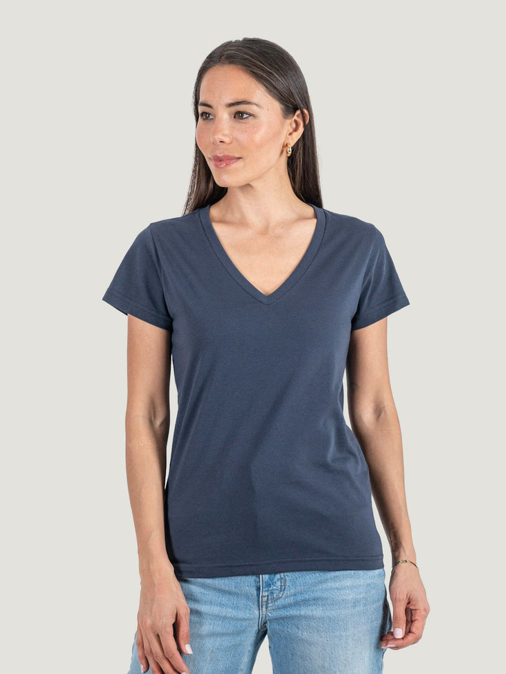Odyssey Blue Women's V-Neck tee Size XS | Fresh Clean Threads