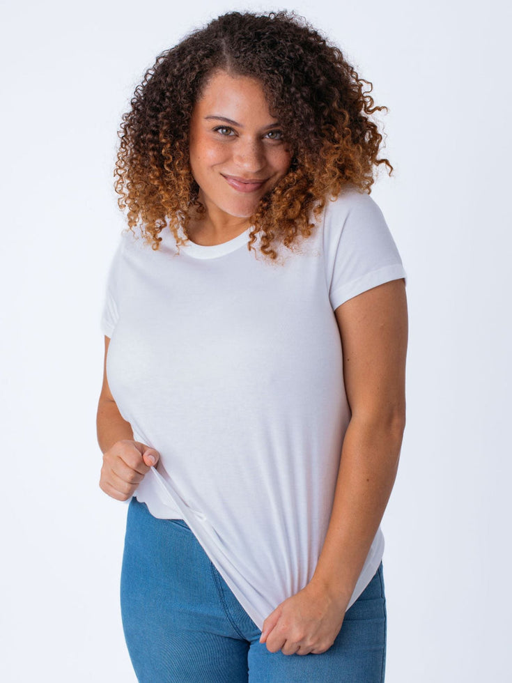Women's White Crew Neck | Fresh Clean Threads Canada