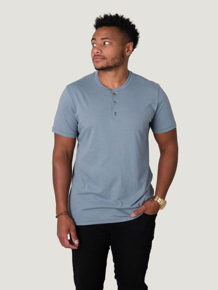 3 Button Wedgewood Short Sleeve Henley | Fresh Clean Threads Canada