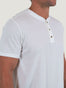 Super Soft White Short Sleeve Henley | Fresh Clean Threads Canada