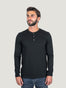 Stratusoft Black Long Sleeve Henley | Fresh Clean Threads Canada