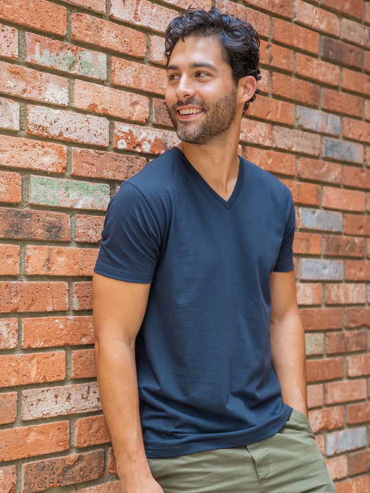 Odyssey Blue Men's V Neck | Fresh Clean Threads Canada