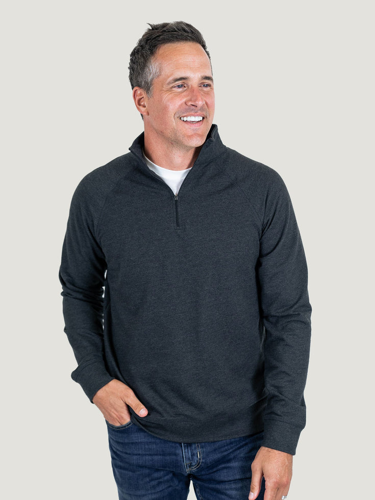 Mid-Weight Charcoal Quarter Zip | Fresh Clean Threads Canada